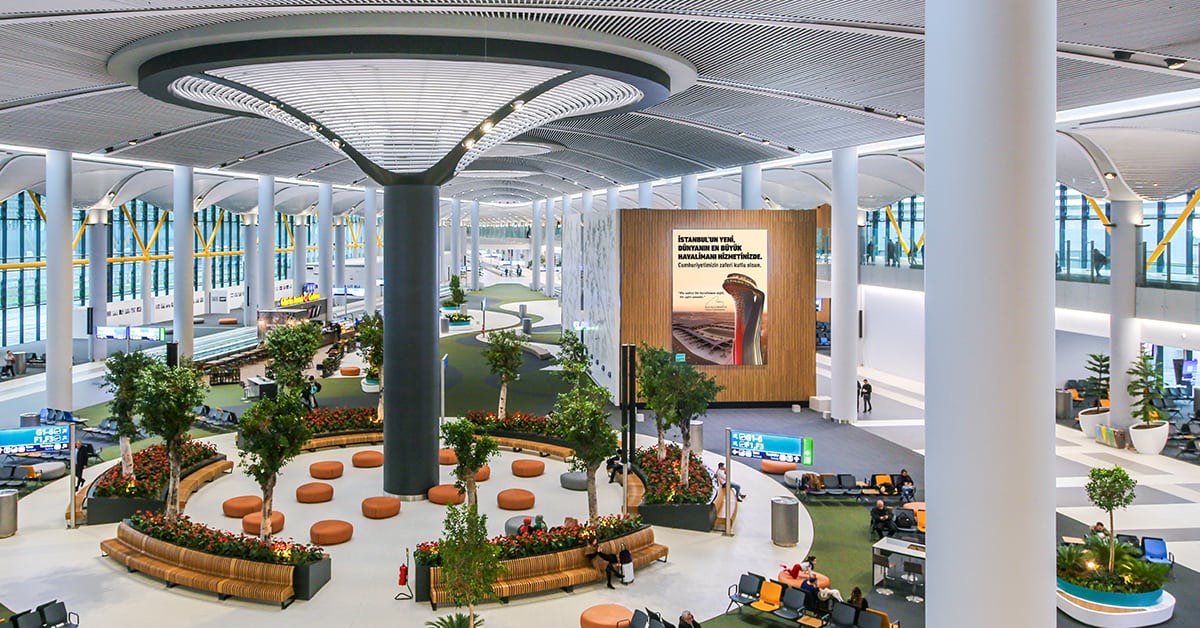 Istanbul Airport terminal, where the flight connects