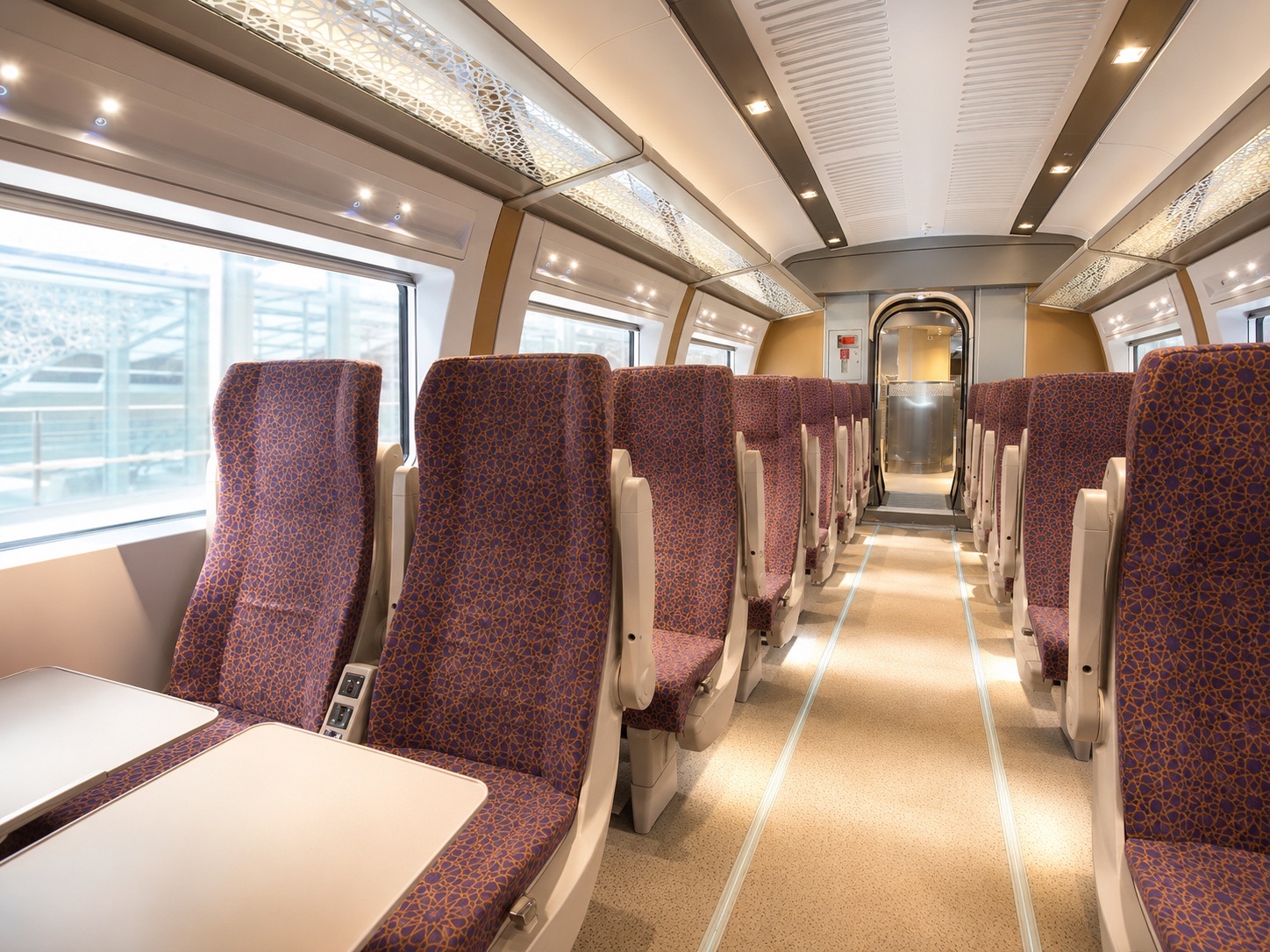 Inside a Haramain high-speed train carriage